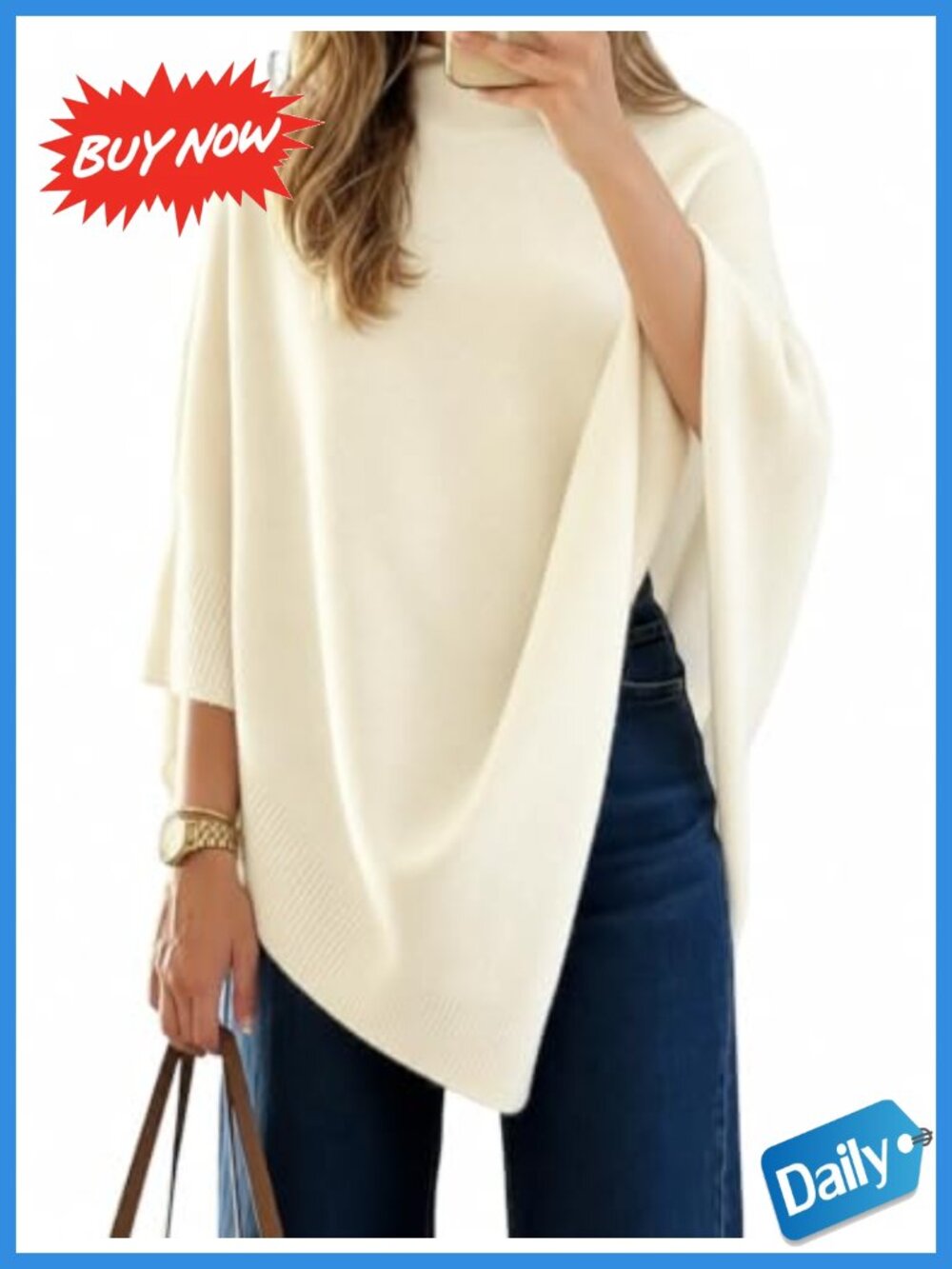 ZAFUL Women's Oversized Poncho Sweater Shawl Pullover Cape Wrap Fall Winter